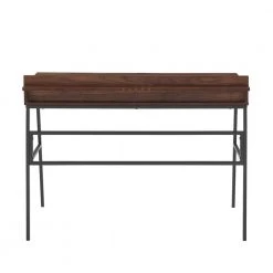 42 in. Dark Walnut Rectangular 3 -Drawer Writing Desk with Storage by Welwick Designs -Deals Welwick Designs Store dark walnut welwick designs writing desks hd8462 c3 1000