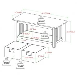 3-Piece Driftwood Mission Storage Coffee and Side Table Set with Baskets by Welwick Designs -Deals Welwick Designs Store driftwood welwick designs coffee tables hd8999 40 1000