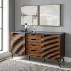 Ebony and Dark Walnut Wood Sideboard with Sliding Slatted Doors by Welwick Designs 12 Ebony and Dark Walnut Wood Sideboard with Sliding Slatted Doors by Welwick Designs -Deals Welwick Designs Store ebony dark walnut welwick designs sideboards buffet tables hd8664 a0 1000