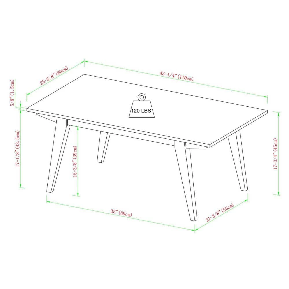 43 in. English Ash Rectangle Wood Scandinavian Coffee Table by Welwick Designs 9 43 in. English Ash Rectangle Wood Scandinavian Coffee Table by Welwick Designs - Image 9