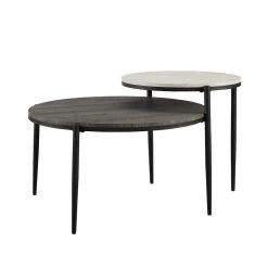 Faux Light Grey Marble and Cerused Ash Wood and Metal Tiered Coffee Table by Welwick Designs -Deals Welwick Designs Store faux light grey marble cerused ash welwick designs coffee tables hd8728 a0 1000