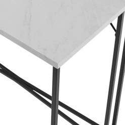 Rectangle 42 in. Faux White Marble Wood and Metal Modern Y-Leg Writing Desk by Welwick Designs -Deals Welwick Designs Store faux white marble welwick designs writing desks hd8986 1d 1000