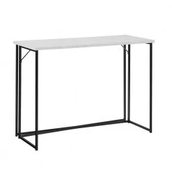 Rectangle 42 in. Faux White Marble Wood and Metal Modern Y-Leg Writing Desk by Welwick Designs -Deals Welwick Designs Store faux white marble welwick designs writing desks hd8986 77 1000
