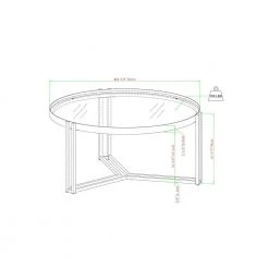 33 in. Gold Metal Modern Glam Round Glass Tray-Top Coffee Table by Welwick Designs -Deals Welwick Designs Store gold welwick designs coffee tables hd9267 40 1000