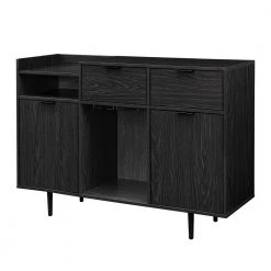 Graphite Wood Modern Bar Storage Cabinet with Reversible Bottle Shelves by Welwick Designs -Deals Welwick Designs Store graphite welwick designs sideboards buffet tables hd9373 1f 1000