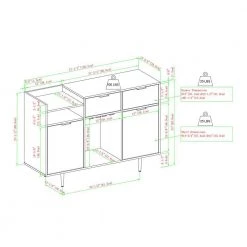 Graphite Wood Modern Bar Storage Cabinet with Reversible Bottle Shelves by Welwick Designs -Deals Welwick Designs Store graphite welwick designs sideboards buffet tables hd9373 40 1000