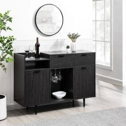 Graphite Wood Modern Bar Storage Cabinet with Reversible Bottle Shelves by Welwick Designs -Deals Welwick Designs Store graphite welwick designs sideboards buffet tables hd9373 fa 1000