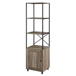 64 in. Gray Wash Wood and Metal 3-Shelf Accent Bookcase with 1-Door by Welwick Designs 15 64 in. Gray Wash Wood and Metal 3-Shelf Accent Bookcase with 1-Door by Welwick Designs -Deals Welwick Designs Store gray wash welwick designs bookcases bookshelves hd8643 77 1000