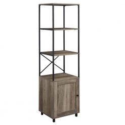 64 in. Gray Wash Wood and Metal 3-Shelf Accent Bookcase with 1-Door by Welwick Designs 12 64 in. Gray Wash Wood and Metal 3-Shelf Accent Bookcase with 1-Door by Welwick Designs -Deals Welwick Designs Store gray wash welwick designs bookcases bookshelves hd8643 a0 1000