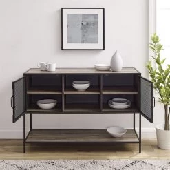 48 in. Grey Wash Industrial Buffet Sideboard by Welwick Designs 13 48 in. Grey Wash Industrial Buffet Sideboard by Welwick Designs -Deals Welwick Designs Store gray wash welwick designs sideboards buffet tables hd8307 1d 1000