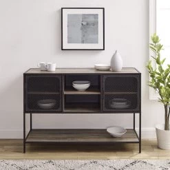 48 in. Grey Wash Industrial Buffet Sideboard by Welwick Designs 17 48 in. Grey Wash Industrial Buffet Sideboard by Welwick Designs -Deals Welwick Designs Store gray wash welwick designs sideboards buffet tables hd8307 31 1000