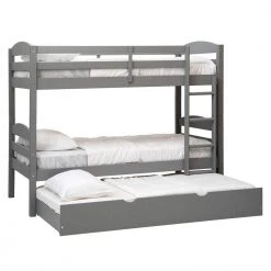 Solid Wood Twin over Twin Bunk Bed + Storage/Trundle Bed - Grey by Welwick Designs -Deals Welwick Designs Store gray welwick designs bunk beds hd8445 1f 1000