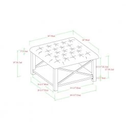 30 in. Grey Farmhouse Tufted Ottoman by Welwick Designs -Deals Welwick Designs Store gray welwick designs ottomans hd831 40 1000