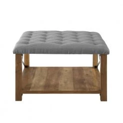30 in. Grey Farmhouse Tufted Ottoman by Welwick Designs -Deals Welwick Designs Store gray welwick designs ottomans hd831 77 1000