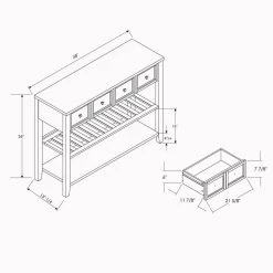 48 in. Solid Wood Grey 2-Drawer Buffet by Welwick Designs -Deals Welwick Designs Store gray welwick designs sideboards buffet tables hd8392 40 1000