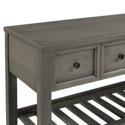 48 in. Solid Wood Grey 2-Drawer Buffet by Welwick Designs -Deals Welwick Designs Store gray welwick designs sideboards buffet tables hd8392 a0 1000
