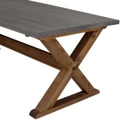 48 in. Grey and Brown Solid Wood Distressed Farmhouse Trestle Coffee Table by Welwick Designs -Deals Welwick Designs Store grey and brown welwick designs coffee tables hd8795 1d 1000