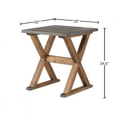 22 in. Grey and Brown Solid Wood Distressed Farmhouse Trestle Side Table by Welwick Designs -Deals Welwick Designs Store grey and brown welwick designs end side tables hd8766 40 1000