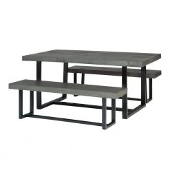 3-Piece Grey/Black Farmhouse Dining Set Seats 4 by Welwick Designs -Deals Welwick Designs Store grey black welwick designs dining room sets hd9414 40 1000