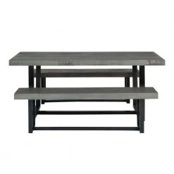 3-Piece Grey/Black Farmhouse Dining Set Seats 4 by Welwick Designs -Deals Welwick Designs Store grey black welwick designs dining room sets hd9414 4f 1000