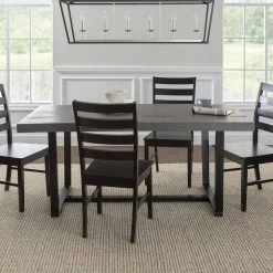 5-Piece Grey/Black Farmhouse Dining Set Seats 4 by Welwick Designs 25 5-Piece Grey/Black Farmhouse Dining Set Seats 4 by Welwick Designs -Deals Welwick Designs Store grey black welwick designs dining room sets hd9416 31 1000