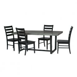 5-Piece Grey/Black Farmhouse Dining Set Seats 4 by Welwick Designs 15 5-Piece Grey/Black Farmhouse Dining Set Seats 4 by Welwick Designs -Deals Welwick Designs Store grey black welwick designs dining room sets hd9416 40 1000