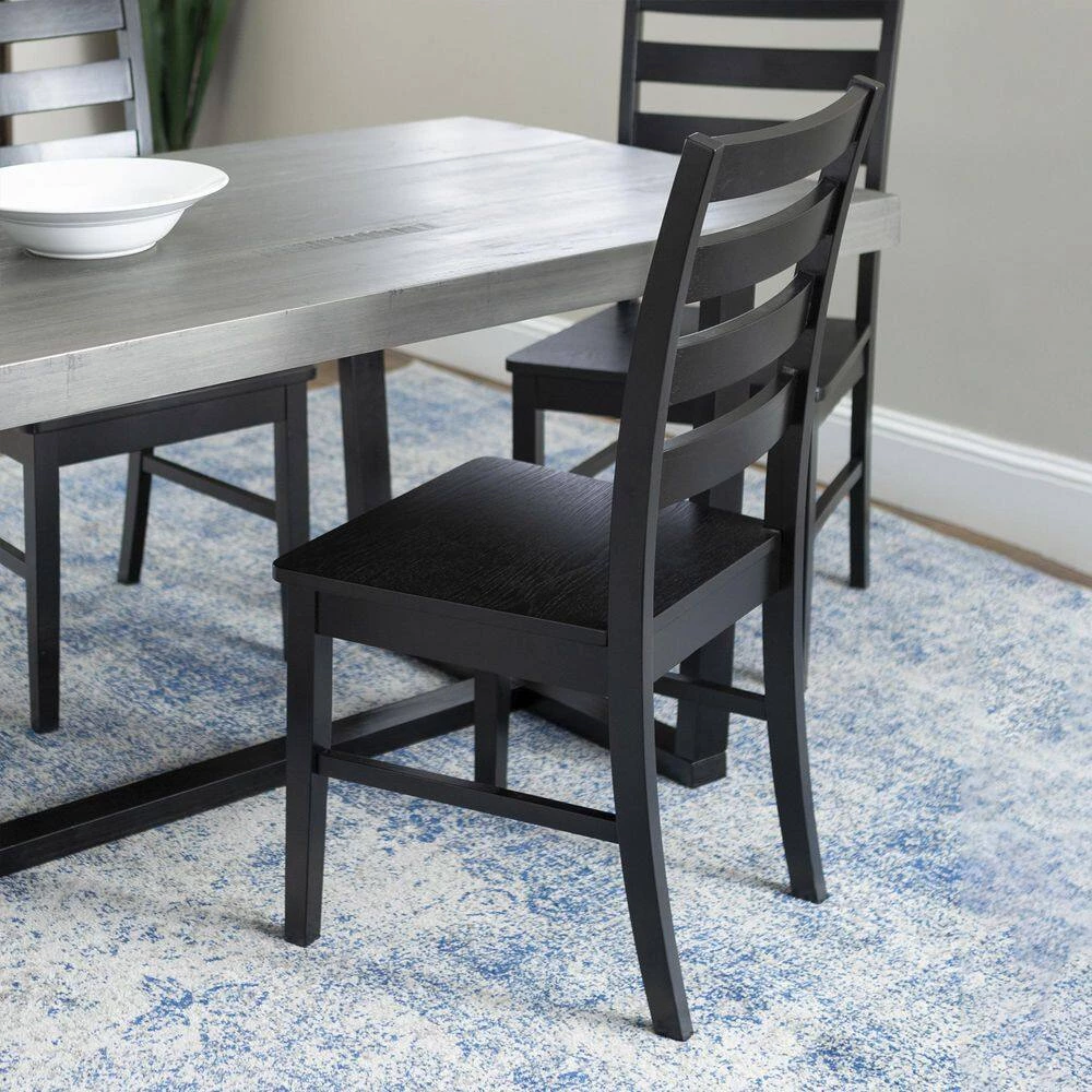 5-Piece Grey/Black Farmhouse Dining Set Seats 4 by Welwick Designs 6 5-Piece Grey/Black Farmhouse Dining Set Seats 4 by Welwick Designs - Image 6