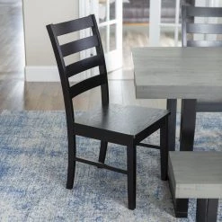 6-Piece Grey/Black Farmhouse Dining Set Seats 6 by Welwick Designs -Deals Welwick Designs Store grey black welwick designs dining room sets hd9418 4f 1000