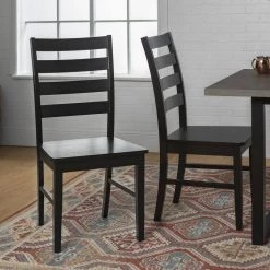 7-Piece Grey/Black Farmhouse Dining Set Seats 6 by Welwick Designs -Deals Welwick Designs Store grey black welwick designs dining room sets hd9420 fa 1000