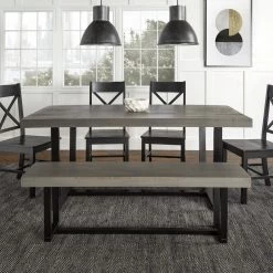 6-Piece Meridian Grey/Black Farmhouse Dining Set Seats 6 by Welwick Designs 25 6-Piece Meridian Grey/Black Farmhouse Dining Set Seats 6 by Welwick Designs -Deals Welwick Designs Store grey black welwick designs dining room sets hd9424 31 1000