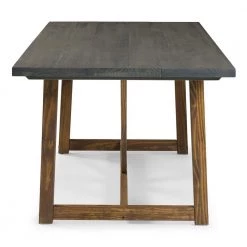 72 in. Grey/Brown Solid Wood Trestle Dining Table by Welwick Designs -Deals Welwick Designs Store grey brown welwick designs kitchen dining tables hd8512 4f 1000
