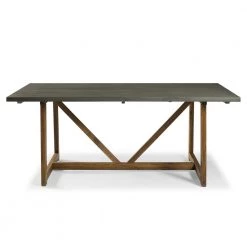 72 in. Grey/Brown Solid Wood Trestle Dining Table by Welwick Designs -Deals Welwick Designs Store grey brown welwick designs kitchen dining tables hd8512 c3 1000