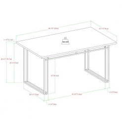 60 in. Grey Hickory Wood Veneer Contemporary Double Leg Dining Table by Welwick Designs -Deals Welwick Designs Store grey hickory welwick designs kitchen dining tables hd8843 76 1000