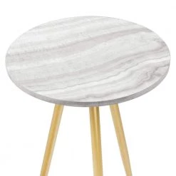 15.75 in.Grey Faux Marble/Gold Faux Round Wood Minimalist End Table with Tripod Legs by Welwick Designs 10 15.75 in.Grey Faux Marble/Gold Faux Round Wood Minimalist End Table with Tripod Legs by Welwick Designs -Deals Welwick Designs Store grey vein marble gold welwick designs end side tables hd9273 1d 1000