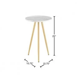 15.75 in.Grey Faux Marble/Gold Faux Round Wood Minimalist End Table with Tripod Legs by Welwick Designs 8 15.75 in.Grey Faux Marble/Gold Faux Round Wood Minimalist End Table with Tripod Legs by Welwick Designs -Deals Welwick Designs Store grey vein marble gold welwick designs end side tables hd9273 40 1000