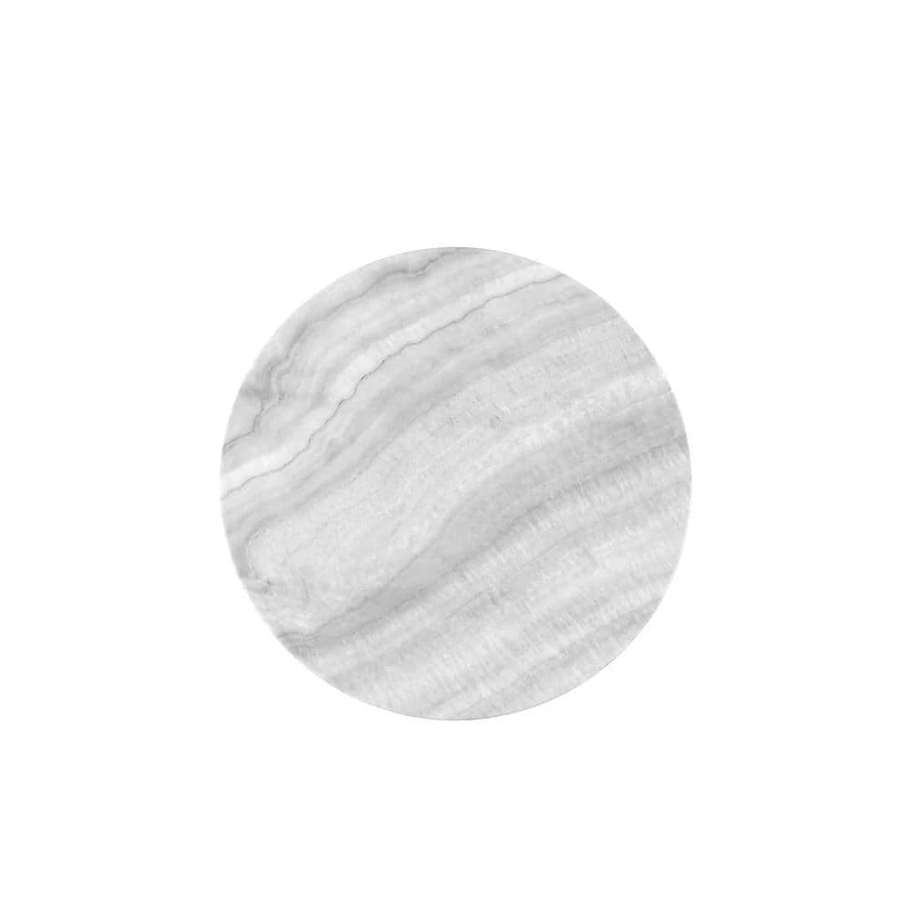 15.75 in.Grey Faux Marble/Gold Faux Round Wood Minimalist End Table with Tripod Legs by Welwick Designs 4 15.75 in.Grey Faux Marble/Gold Faux Round Wood Minimalist End Table with Tripod Legs by Welwick Designs - Image 4