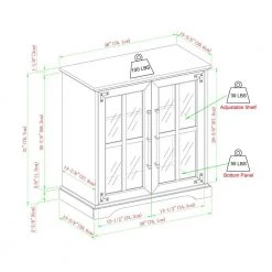 Grey Wash Wood and Glass Window Pane Rustic Farmhouse Accent Cabinet by Welwick Designs -Deals Welwick Designs Store grey wash welwick designs accent cabinets hd8992 40 1000