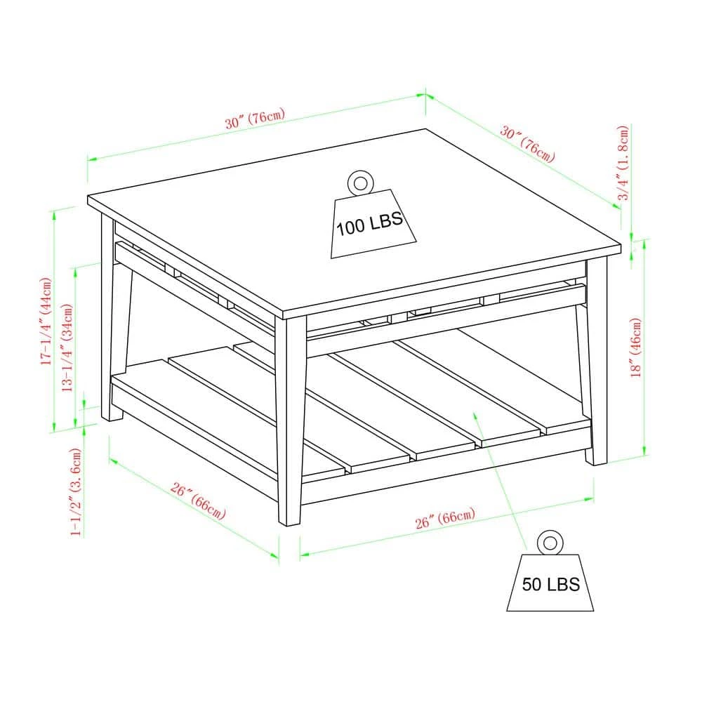 30 in. Grey Wash Wood Farmhouse Coffee Table with Lower Plank Shelf by Welwick Designs 3 30 in. Grey Wash Wood Farmhouse Coffee Table with Lower Plank Shelf by Welwick Designs - Image 3