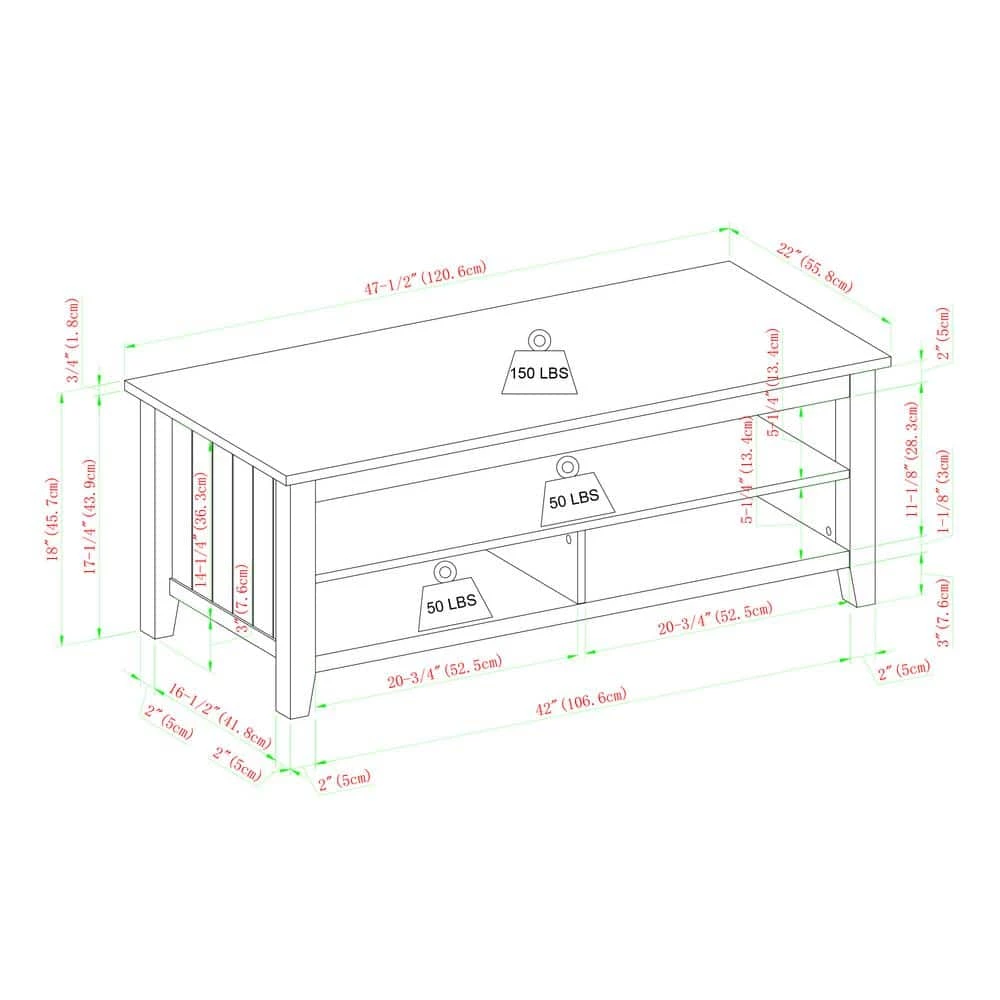 48 in. Grey Wash Transitional Rectangle Wood Coffee Table with Shelf by Welwick Designs 3 48 in. Grey Wash Transitional Rectangle Wood Coffee Table with Shelf by Welwick Designs - Image 3