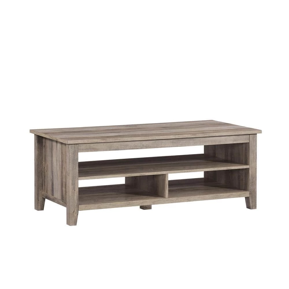 48 in. Grey Wash Transitional Rectangle Wood Coffee Table with Shelf by Welwick Designs 4 48 in. Grey Wash Transitional Rectangle Wood Coffee Table with Shelf by Welwick Designs - Image 4
