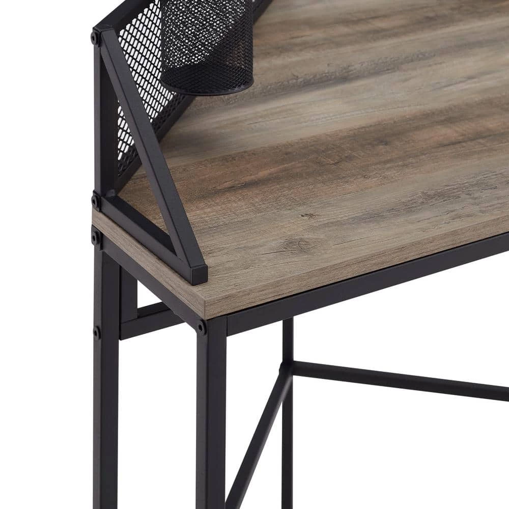 42 in. Corner Grey Wash Computer Desks with Cable Management by Welwick Designs 5 42 in. Corner Grey Wash Computer Desks with Cable Management by Welwick Designs - Image 5