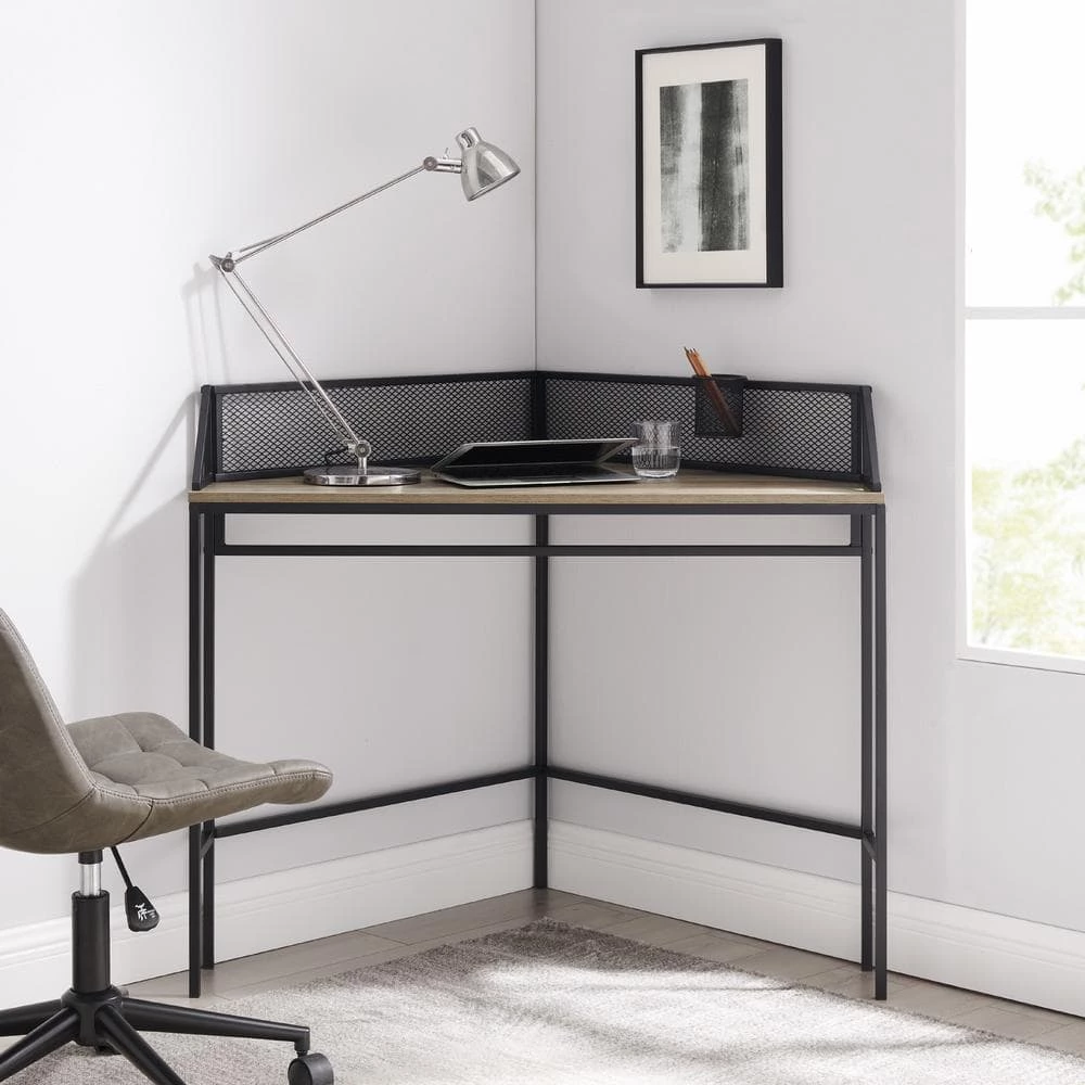 42 in. Corner Grey Wash Computer Desks with Cable Management by Welwick Designs 8 42 in. Corner Grey Wash Computer Desks with Cable Management by Welwick Designs - Image 8