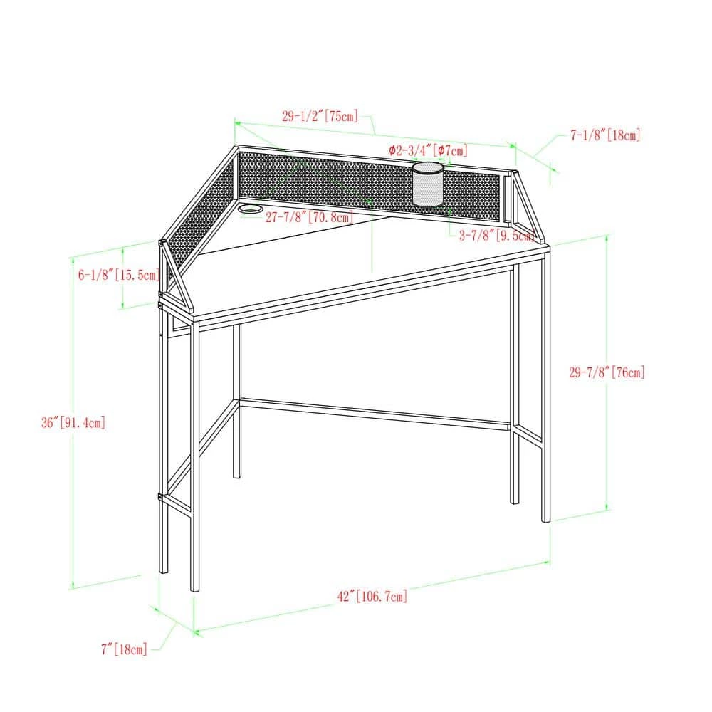 42 in. Corner Grey Wash Computer Desks with Cable Management by Welwick Designs 3 42 in. Corner Grey Wash Computer Desks with Cable Management by Welwick Designs - Image 3