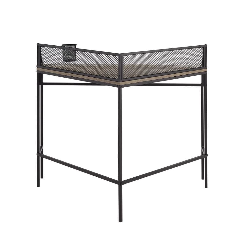 42 in. Corner Grey Wash Computer Desks with Cable Management by Welwick Designs 7 42 in. Corner Grey Wash Computer Desks with Cable Management by Welwick Designs - Image 7