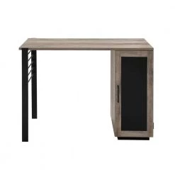42 in. Rectangular Grey Wash Wood and Metal Modern 2 Drawer Reversible Computer Desk with Chalkboard Door by Welwick Designs