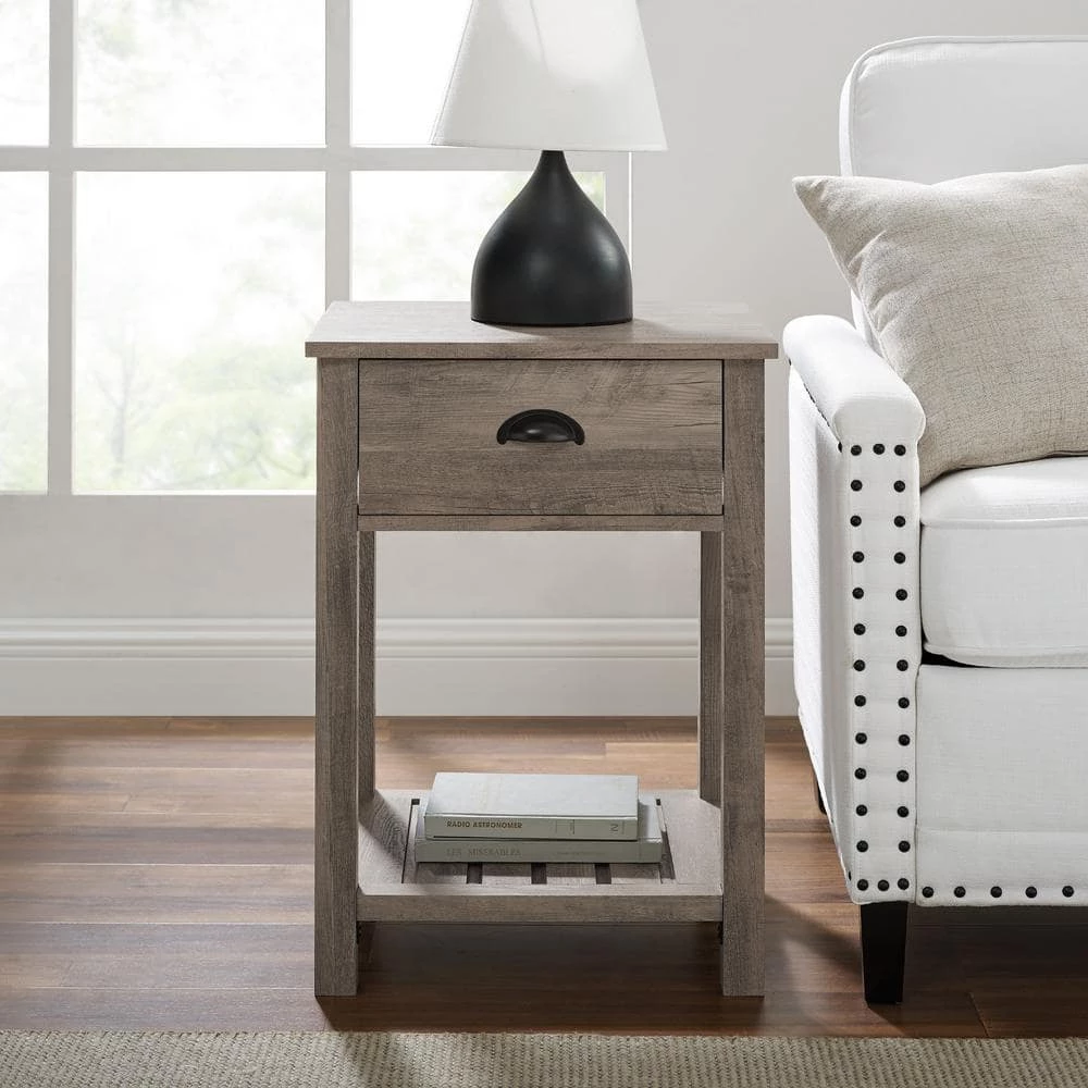 Grey Wash Country One-Drawer Side Table by Welwick Designs 9 Grey Wash Country One-Drawer Side Table by Welwick Designs - Image 9