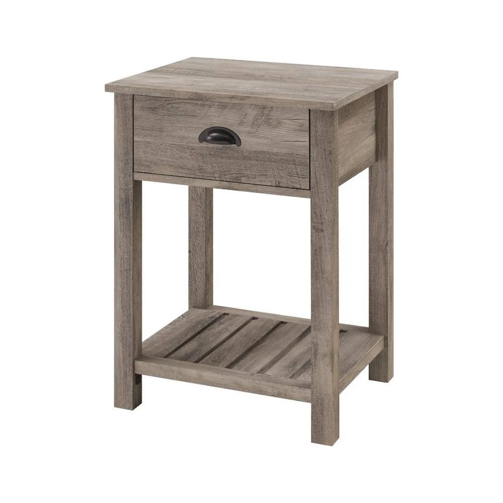 Grey Wash Country One-Drawer Side Table by Welwick Designs 4 Grey Wash Country One-Drawer Side Table by Welwick Designs - Image 4