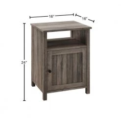 Grey Wash Modern End Table With Open Shelf and 1-Door by Welwick Designs -Deals Welwick Designs Store grey wash welwick designs end side tables hd8185 40 1000