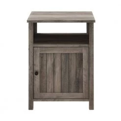 Grey Wash Modern End Table With Open Shelf and 1-Door by Welwick Designs -Deals Welwick Designs Store grey wash welwick designs end side tables hd8185 a0 1000