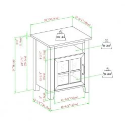 20 in. Grey Wash Rectangle Wood Transitional End Table with Windowpane Cabinet by Welwick Designs -Deals Welwick Designs Store grey wash welwick designs end side tables hd9297 40 1000